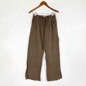 Pact Organic Cotton Daily Twill Cargo Straight Leg Pant High Rise Size Medium